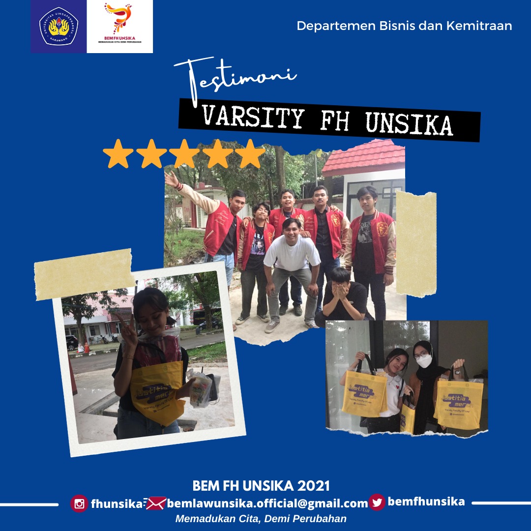 bemfhunsika's tweet photo. [ Testimoni Varsity FH Unsika ]

Departemen Bisnis dan Kemitraan BEM FH Unsika telah berhasil dalam memproduksi Jaket Varsity FH Unsika. https://t.co/IbIe62kzAB