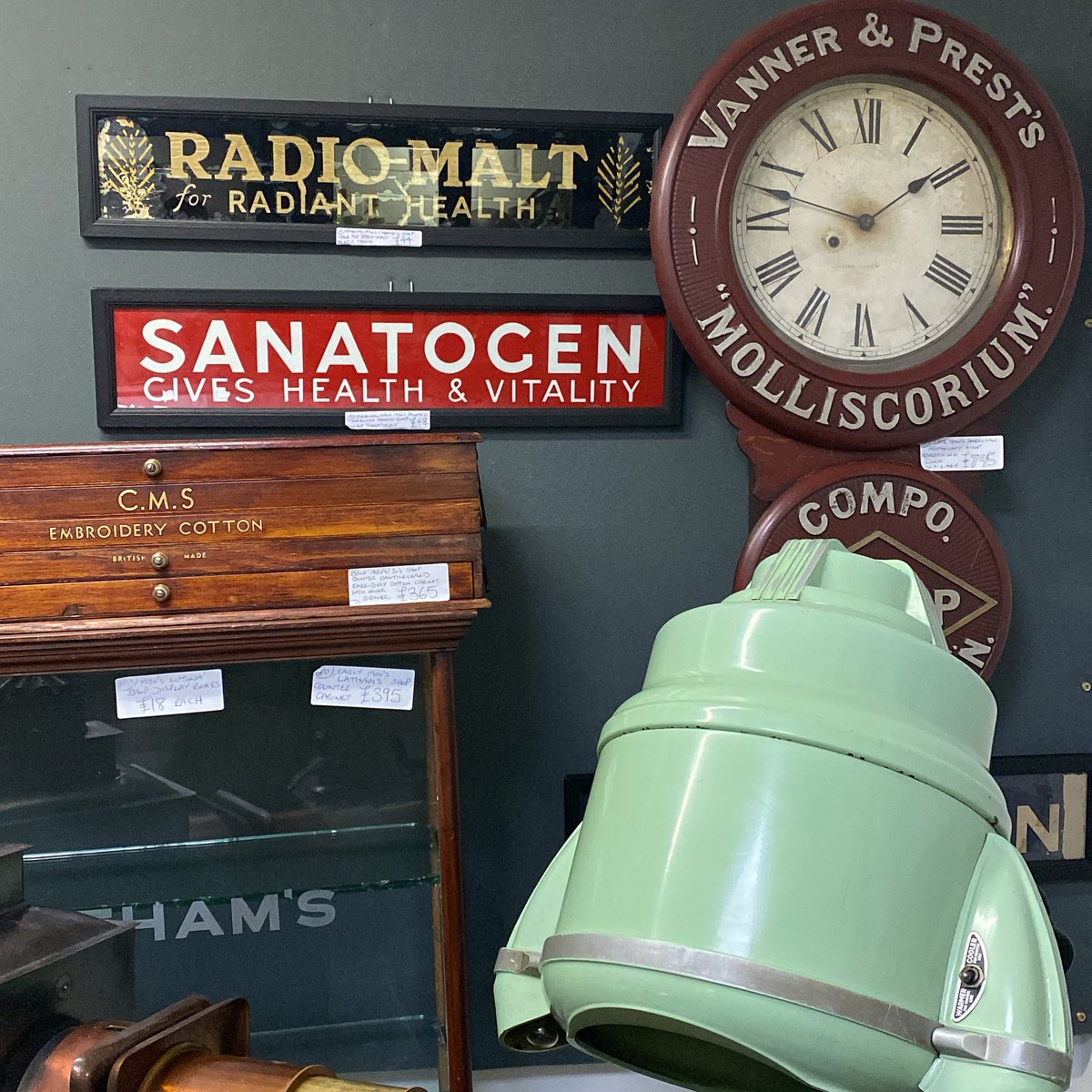 astraantiques's tweet photo. Radio malt and Sanatogen 1930’s glass advertising frames…. #newin #newstock #freshstock #vintageadvertising #oldadvertising #shopadvertising #astraantiquescentre #hemswell #lincolnshire https://t.co/8BBB7jSSCL