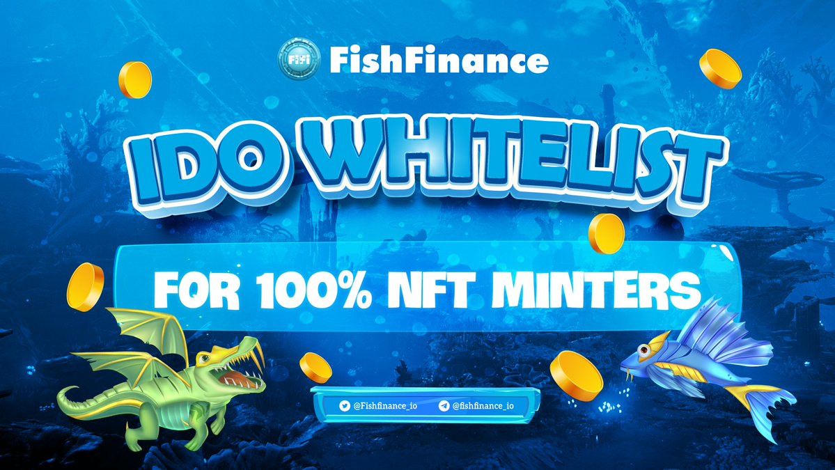 Fishfinance_io's tweet photo. IDO WHITELIST FOR NFT MINTERS

#FishFinance IDO is coming real soon this January. With the huge support from the community, we decide to give guaranteed IDO slots for all #NFT minters. 

Minting ends soon this week so grab your slots now https://t.co/epZAU7WPhM

#RacingFish #IDO https://t.co/IhfU1MURkX