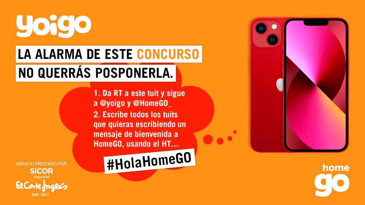 yoigo's tweet photo. 🚨 📱 #CONCURSO 📱 🚨

Con @HomeGO_, la alarma de Yoigo, no solo evitas robos, también puedes estar pendiente de tus seres queridos.
¡Dales la bienvenida que merecen y podrás ganar un IPHONE 13! 
#HolaHomeGO

Aquí tienes su web para conocerles mejor 👉 https://t.co/8Griza97zJ https://t.co/oOvYQNeeVf