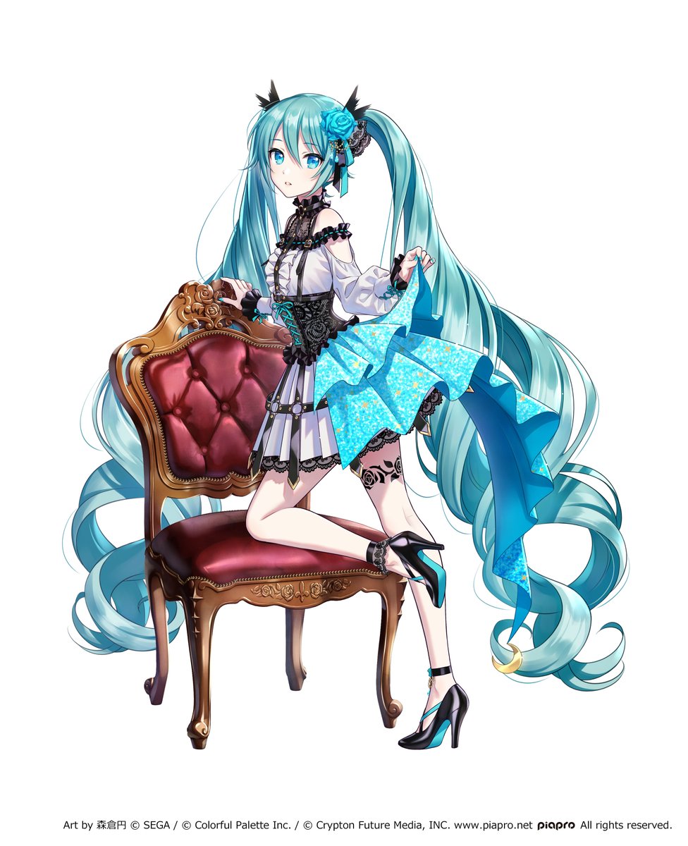 hatsune miku 1girl solo long hair twintails very long hair hair ornament high heels  illustration images