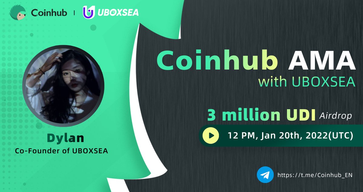 Coinhub_Wallet's tweet photo. #Coinhub #AMA series with @UBOXSEANFT  
 
💰3,000,000 $UDI

✅Rt+Like+Tag 3ppl ​
✅Join https://t.co/gZC5cTSQsk and https://t.co/r7vJZUOKx5
✅Fill out https://t.co/bsjGqtFnEY
👇5 questions from twitter comments, 5 from live AMA, 5,000 $UDI/each.

#Metaverse #NFT #DeFi #Airdrop https://t.co/CDNTFzWs8m