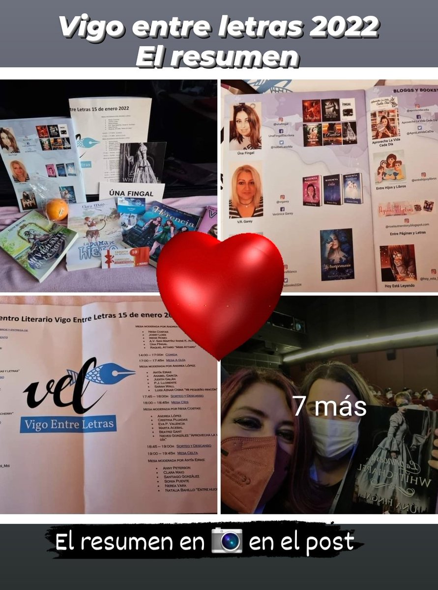 𝗩𝗘𝗟 2022
𝗘𝗹 𝗥𝗲𝘀𝘂𝗺𝗲𝗻

📚🖋💕🔝💯

Una imagen vale más que mil palabras... ¡Aquí van diez 📷 más!

instagram.com/p/CY6JycRDF4W/…

#vigoentreletras2022 
<a href="/VigoEntre/">Vigo Entre Letras</a>