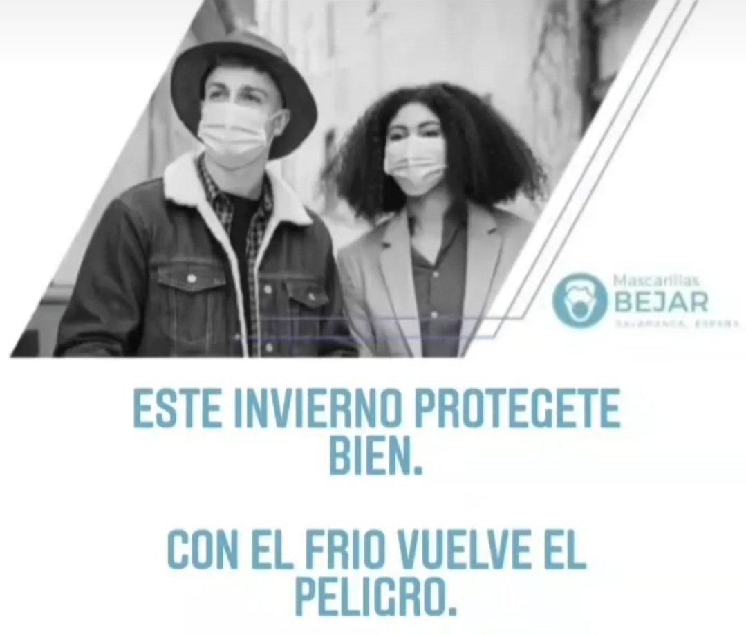 #protegete del invierno y del frío
#mascarillas
#compostables
#SiempreATuLado
#