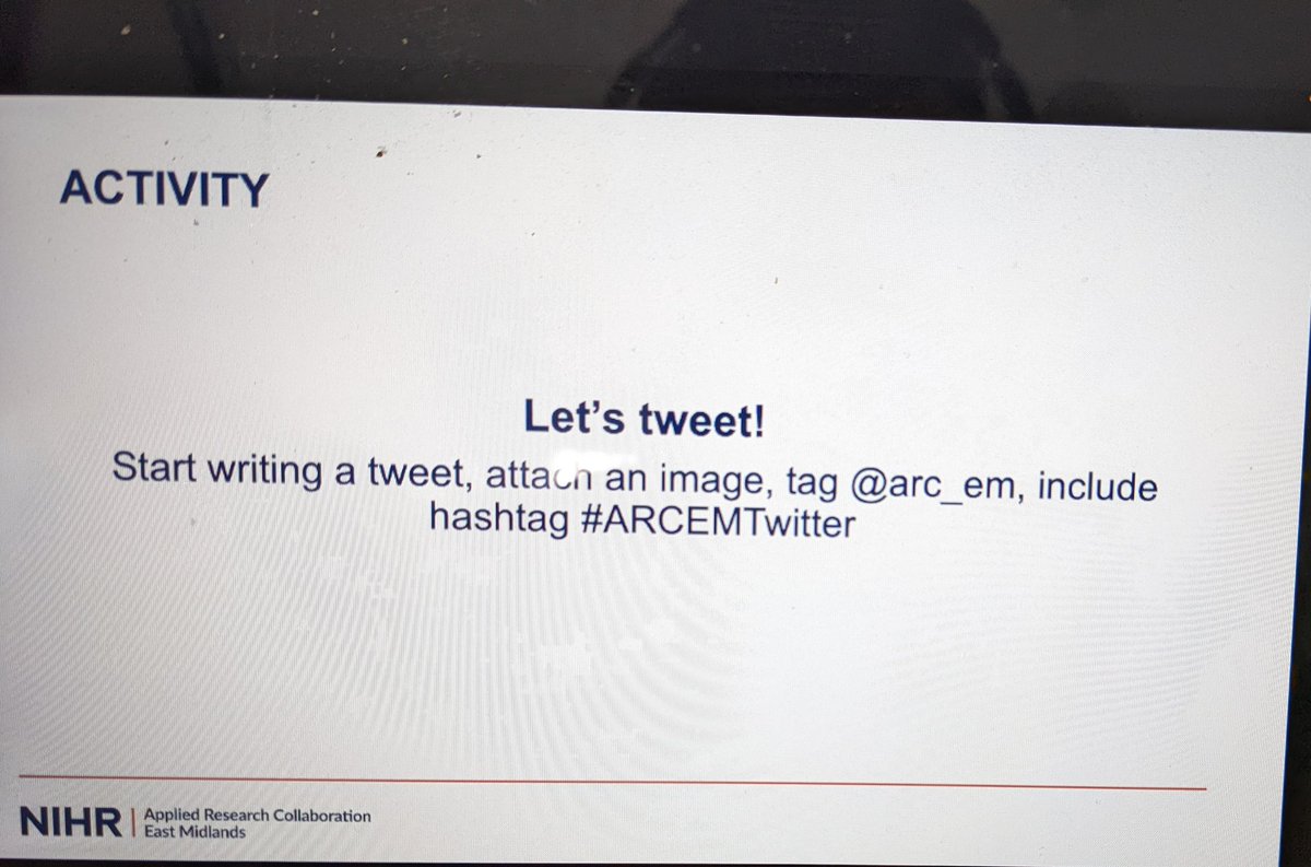 Really useful Twitter Masterclass Session <a href="/arc_em/">NIHR ARC East Midlands</a> 
#ARCEMTwitter
