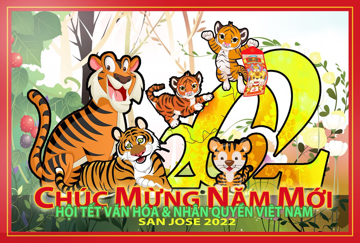 Happy Lunar New Year!
HỘI CHỢ TẾT VĂN HÓA &amp; NHÂN QUYỀN VIỆT NAM 
Sat. Jan. 29, 2022 • 9 AM – 7 PM
Sun. Jan. 30,  2022 • 9 AM – 4 PM
FREE ADMISSION
HISTORY PARK SAN JOSE
1650 Senter Road, San Jose, CA 95112
facebook.com/groups/9794846…
