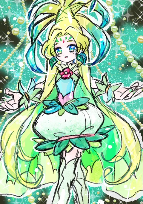 #キュアオアシス #アウテーネ #トロピカル～ジュプリキュア #らくがき #precure #トロプリ #イラスト #プリキュア カワイタココロニ 