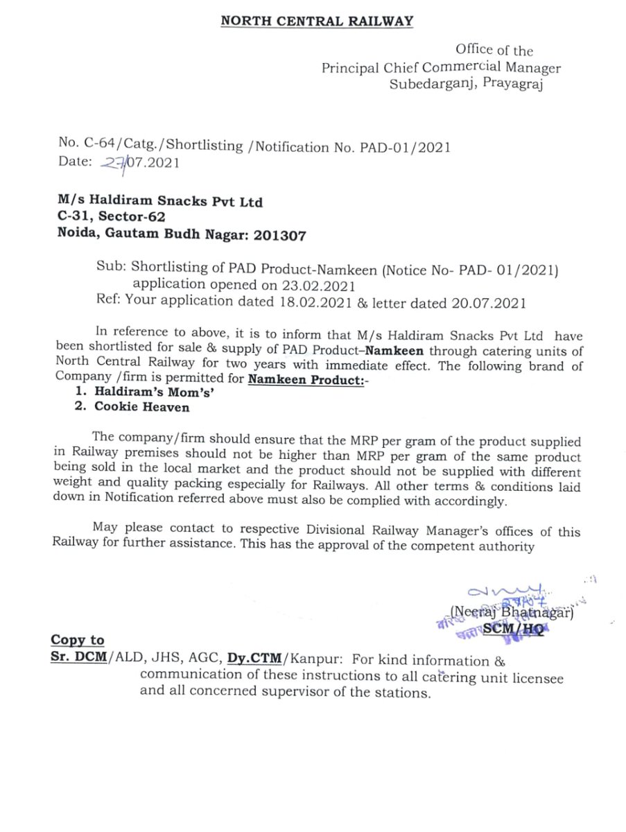 LUCILAPEO's tweet image. महोदय उत्तर मध्य रेलवे मुख्यालय द्वारा दिये गए अप्रूवल में कंपनियों द्वारा मनमानी की जा रही है रेलवे द्वारा अप्रूवल किसी का दिया  और कंपनियों द्वारा अन्य ब्रांड बेचे जा रहे है जो
अवैध है कृपया कार्यवाही करें
@AshwiniVaishnaw
 @GMNCR1 @RailMinIndia @drmncrald @DrmJhansi
@DRM_Agra