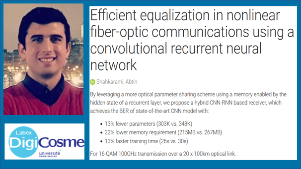 EidFonte's tweet photo. 'Efficient equalization in nonlinear fiber-optic communications using a convolutional recurrent neural network''
Another #openaccess publication of @AbtinShahkarami
โก๏ธhttps://t.co/BhnIleeIy7
#FONTEDissemination #NeuralNetworks #NN #ML #fiberoptics #photonics #nonlinear #optcom https://t.co/mDMqiwk92K