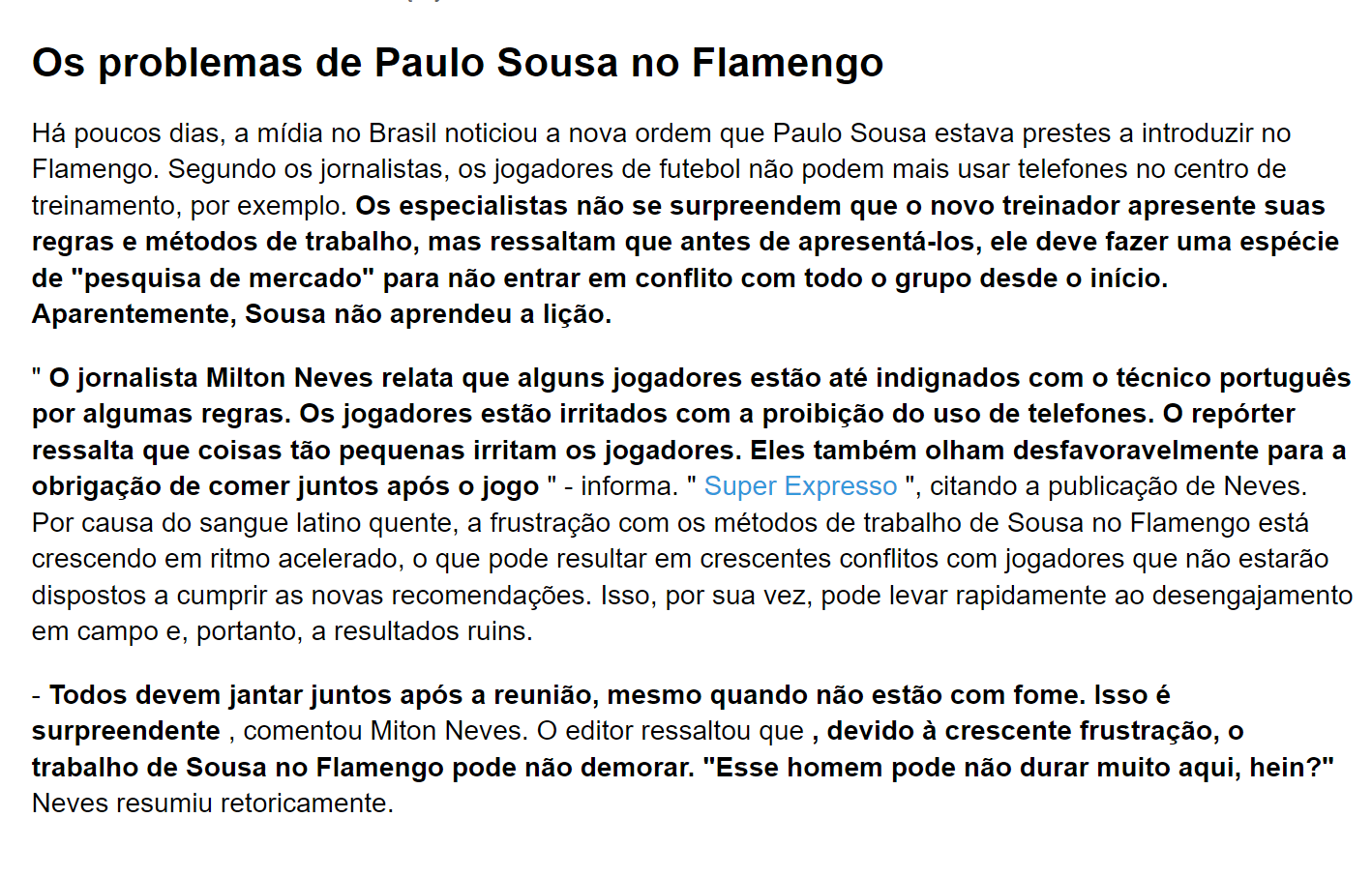 Não vou fazer média. O Palmeiras não tem Mundial, diz Sormani FlaResenha