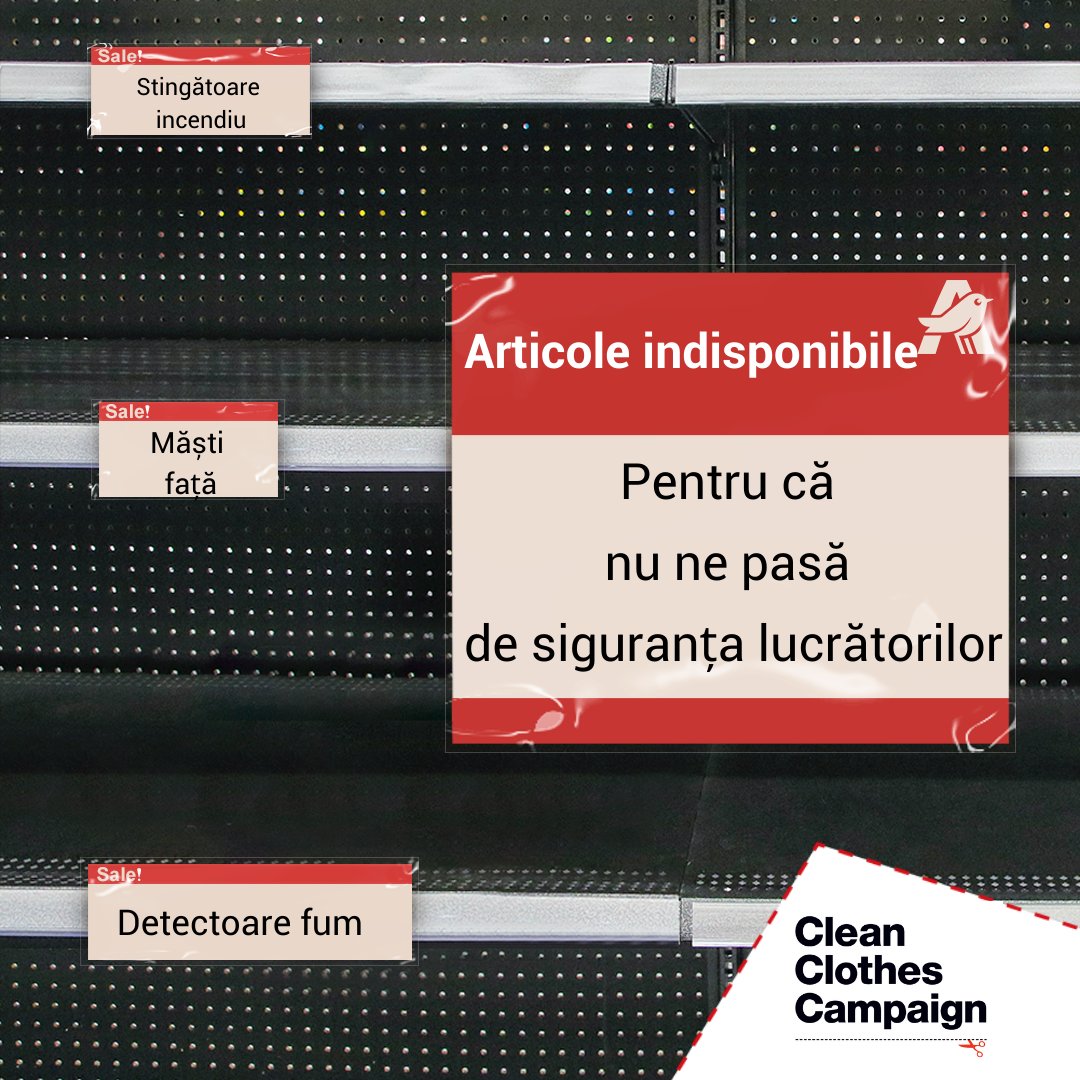 CleanRomania's tweet photo. Ne amintim de prăbușirea clădirii Rana Plaza și cerem brandurilor ca acest lucru nu se va mai întâmple. Hainele @AUCHAN_France au fost produse în Rana Plaza.
Intră pe https://t.co/pnsCBo4cHO și cere ca Auchan să prioritize siguranța fabricilor! #signtheaccord #safefactories https://t.co/xMVTIXtcsW