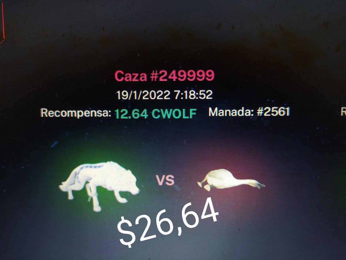 ve_josh's tweet photo. @cryptowolfgame @cryptowolfgame  caza exitosa!!!!
#Cwolf #Cryptowolf https://t.co/WiBZPGy0q3