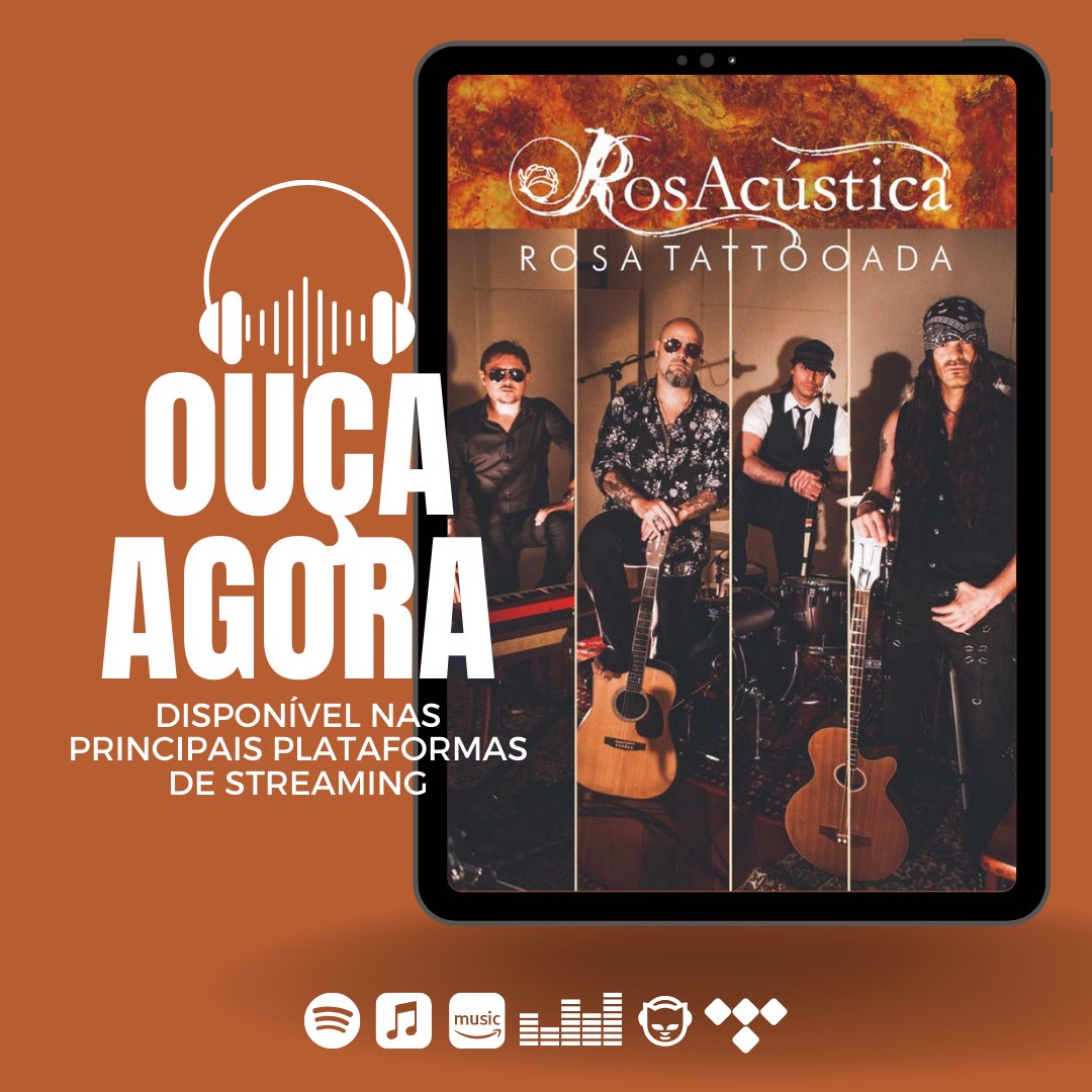 Rosa_Tattooada's tweet photo. As músicas do DVD Rosa Acústica estão todas disponíveis nas principais plataformas de streaming 🤘🏻🎙️🎼. 
Siga nossas contas oficiais pra não perder nenhuma novidade!
OUÇA AGORA: https://t.co/ayisDMITlz https://t.co/9VHFRPbVx0