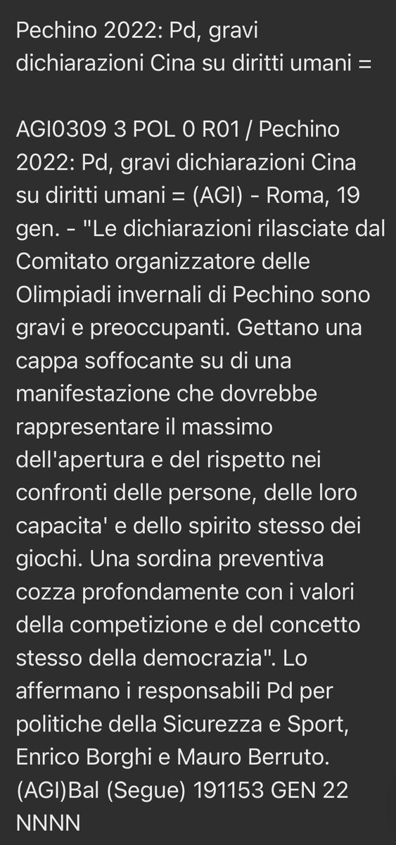 LauraHarth's tweet photo. 🇮🇹 Democratic Party @pdnetwork represented by @ipacglobal member @EnricoBorghi1 immediately denounced China’s statement: “Unacceptable attack on Olympic spirit &amp; democracy… Pacific protests for human rights to be applauded not feared… What are they afraid of?” 

#Beijing2022 https://t.co/cysS1ugs3J