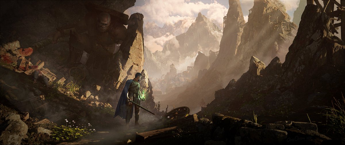 Hey all! ^^

This is Kumoth, a piece running in Unreal Engine 5. Taking myself out of my comfort zone with some character art in there! It builds on the fantasy world I've been working on. Hope you like it! 

artstation.com/artwork/g8P00Z

#fantasyart #UNREALENGINE5 #indiedev