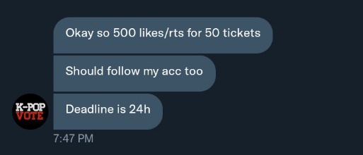 riguelwife4ever's tweet photo. Gaon MCA Deal for #ITZY 

🎟️50 TICKETS 🎟️

Conditions:
• 500 likes
• 500 retweets (quote retweets are not allowed)
• Must follow @sellkpopvotes (comment proofs)

⏰24hrs Time Limit⏰ https://t.co/vqdh32NWfi