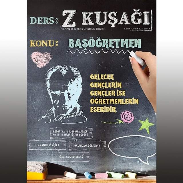 Okulumuz öğrencileri ve öğretmenleri tarafından çıkarılan "Zamanın KUŞAĞI" e-Dergimizin "Başöğretmen" Ana Konulu Dördüncü Sayısı çıktı. Okul dergimizin yeni sayısına okul sitemizden ve linkten 👉  alperyazoglu.meb.k12.tr/icerikler/okul…  ulaşabilirsiniz. 

Emeği geçen herkese teşekkür ederiz.👏