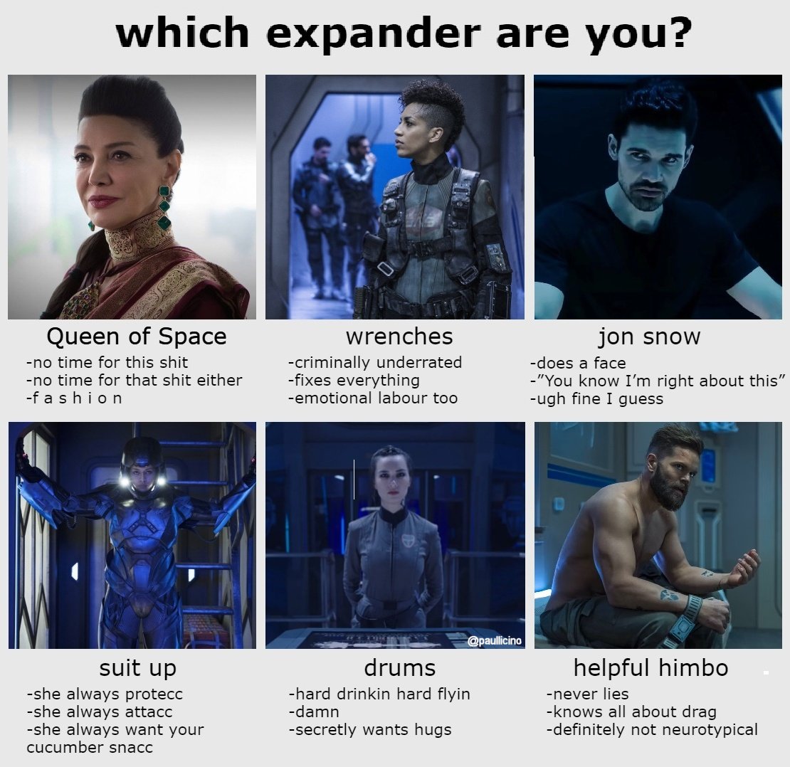 paullicino's tweet photo. which expander are you? #TheExpanse #Expanse https://t.co/TbPyninUXx