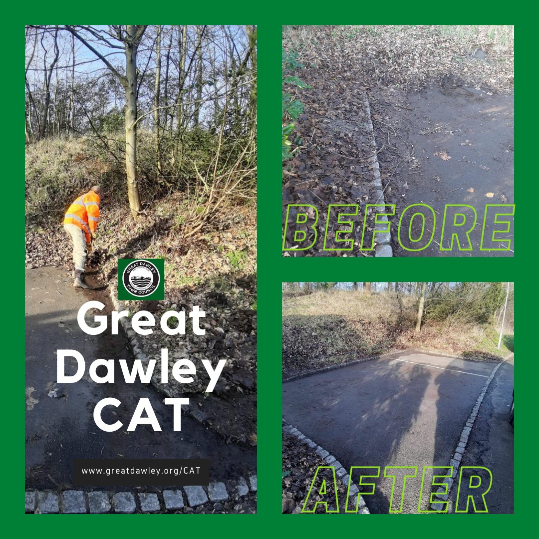 GreatDawley's tweet photo. The Great Dawley CAT have been working hard tidying up our footpaths to make them safer for pedestrians - the winter stack of leaves & mud can make our paths & park ways very slippy this time of year!
#GreatDawleyCAT #TelfCAT @TelfordWrekin @idverdeUK https://t.co/6Ce9rqPDfJ
