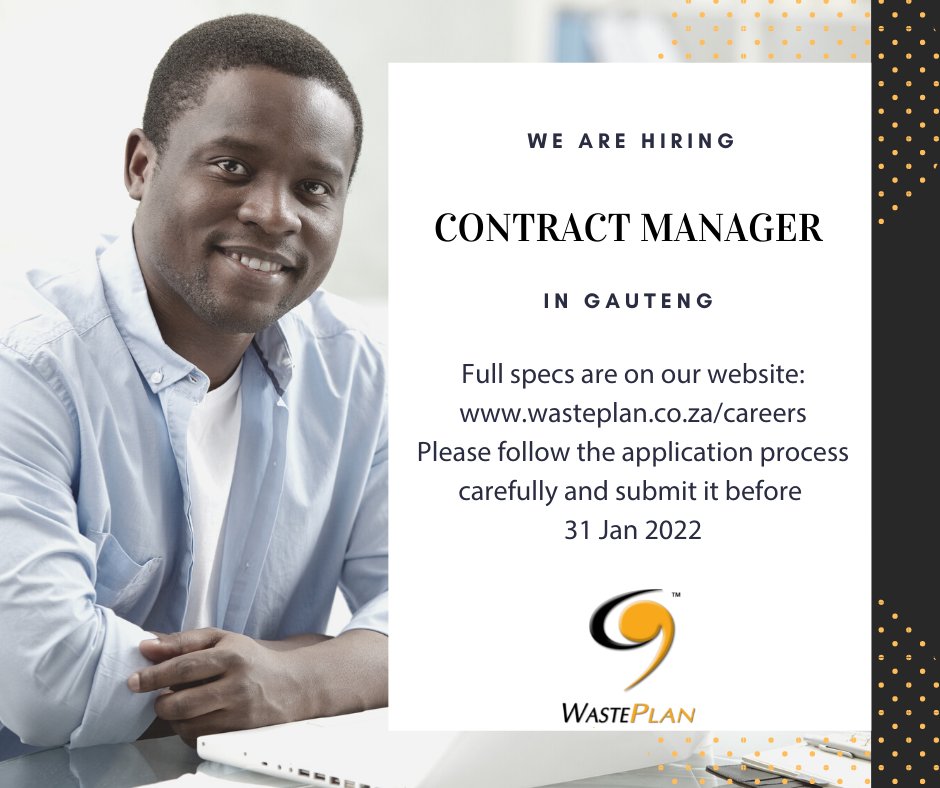 We're looking for someone to take on the role of Contract Manager in the Gauteng area. This role includes helping us manage our day-to-day operations on-sites. Visit our website and apply! Looking forward to hearing from you. bit.ly/3Kmm9nF