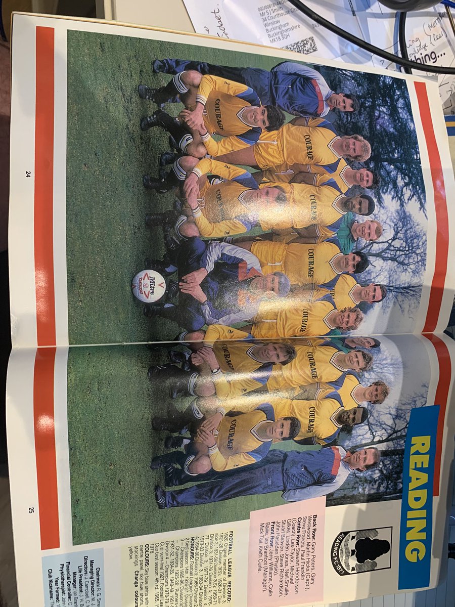 chaiki31's tweet photo. When football was football…… just found this in a box from the loft. @LutonTown @ReadingFC some proper kits on show. What ever happened to #SIMOD https://t.co/HZoYDUgihB