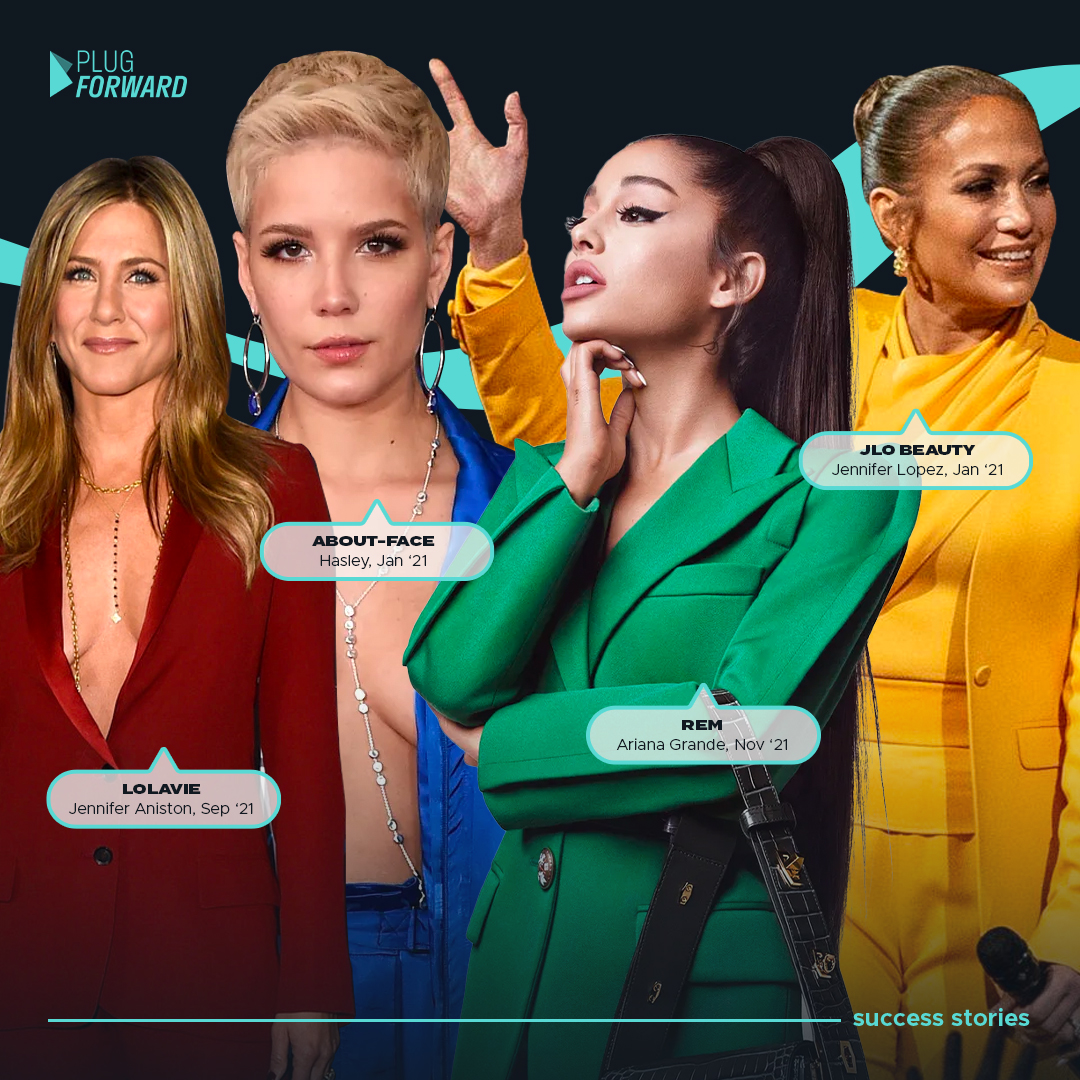 Plugforward's tweet photo. Here are the top beauty brands launched in 2021 we have handpicked from
@jlo @halsey @arianagrande and Jennifer Aniston #creatoreconomy #beauty #celebrities #celebritybrands #MUA #skincare #Hollywood #PlugForward #creators https://t.co/4xjIezaX1g
