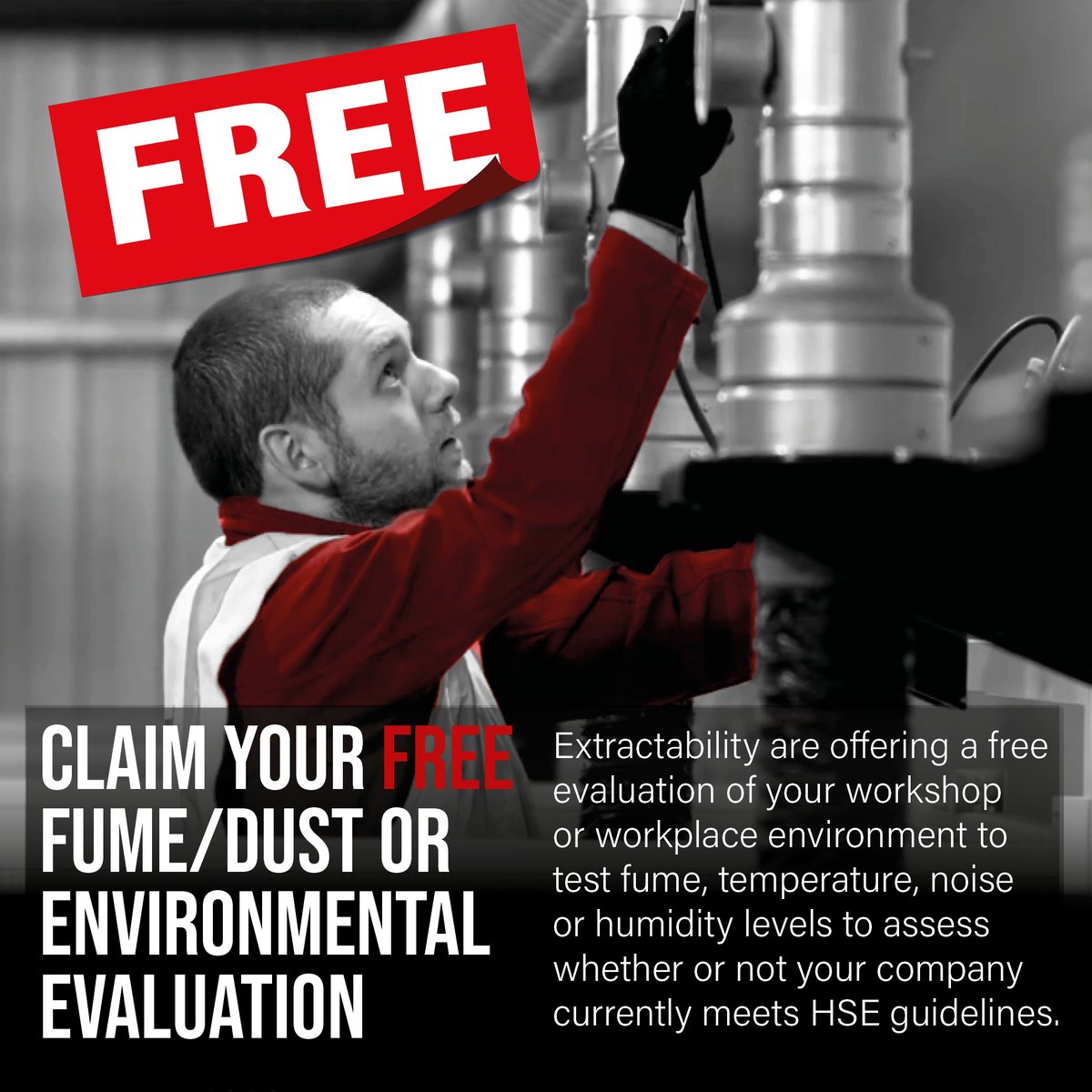 Extractability's tweet image. Claim your FREE, no obligation evaluation from our workplace environmental wellbeing department, Extractability. We are happy to discuss your fume, noise, temp or humidity solution needs and even monitor these levels for you as part of your evaluation!

0cvvpe3x.sibpages.com