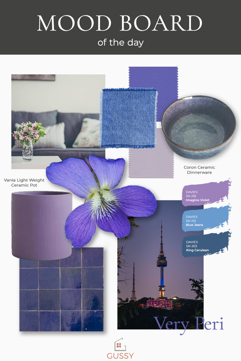gussydesign's tweet photo. Pantone has announced the color of the year- Very Peri! This color, described as “a dynamic periwinkle blue hue with violet-red undertones", symbolizes a more confident &amp; creative transition of our lives. #GussyUp #GussyDesign #eDesign https://t.co/Cu7BwywMqW