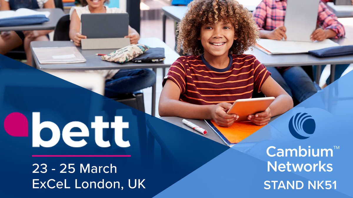 CambiumNetworks's tweet photo. EDTECH TODAY. Join us this March at Bett 2022 to talk with the Cambium team about education technology and solutions for today's learning environments.

Learn more and register for the event here: https://t.co/nN5ITUuq7o 

#EdTech #Education #Bett2022 @Bett_show https://t.co/acQY77Okjf