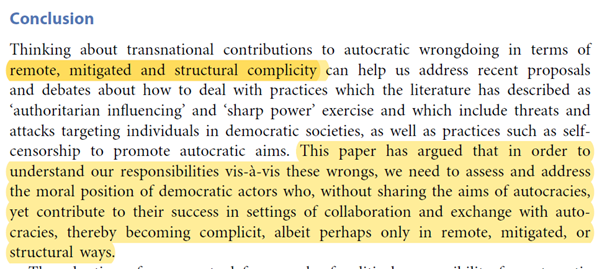 This fantastic Ethics &amp; Global Politics article by <a href="/AFI_WG/">Academic Freedom & Internationalisation WG</a> colleague <a href="/evapils/">evapils</a> identifies forms of complicity by democratic actors in global authoritarianism.

Relevance for studies of #corruption, transnational repression, and internationalisation of HE.

tandfonline.com/doi/full/10.10…