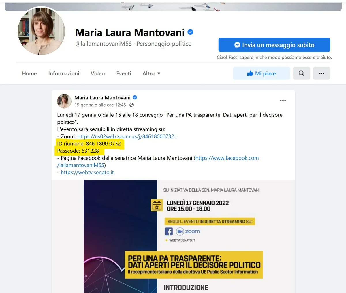 thelazza's tweet photo. Durante un convegno, la senatrice #M5S Maria Laura Mantovani ha lamentato l'accesso di un tale che ha riprodotto un porno in computer grafica.

Ma come avrà fatto l'ignoto a introdursi nella videoconferenza #Zoom? L'immagine suggerisce un'ipotesi... https://t.co/L5IpzbTDAT https://t.co/RAorFRcYre