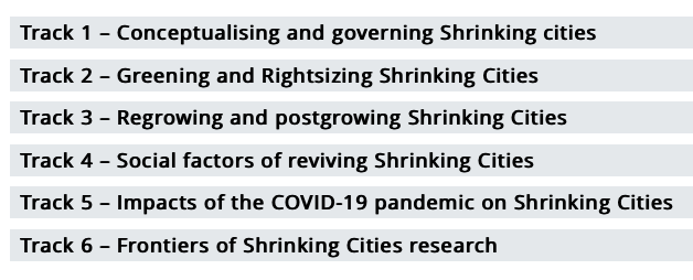 recity_itn's tweet photo. We are looking forward to your abstract submissions, presentations, and discussions on shrinking cities related research💻🌍

Abstract submission and registration are still open!👇https://t.co/ShICfSk3Ur

Please choose for your abstract submission one of the following tracks https://t.co/cDqq8TL0qw