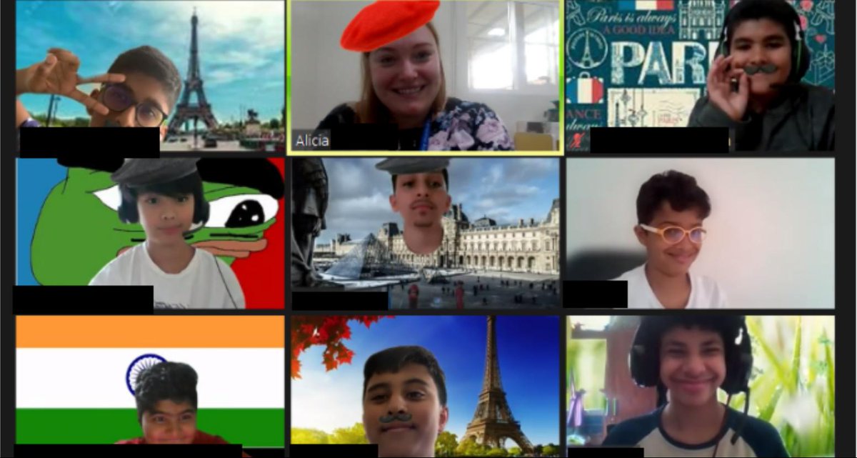 pacebritish's tweet photo. Miss Alicia and Year 7BB enjoying lessons online in French. Who is the most French in this photo?
#paceeducation #pacebritishsharjah #spea #bsme #britishschools #inthistogetherdubai #internationaleducation #sharjah https://t.co/q4hzwemmG7