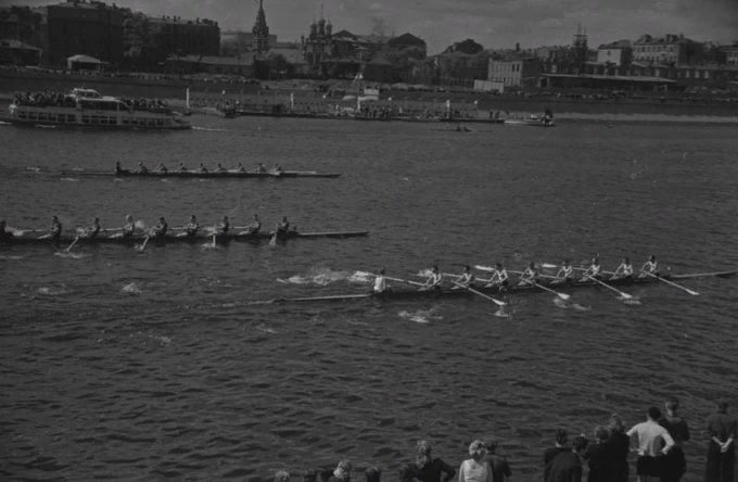 Соревнования по гребле, Москва, Парк Горького, 1951 г.