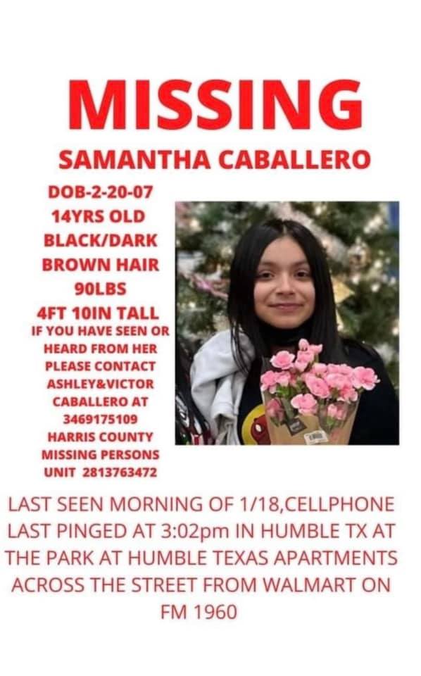 MISSING JUVENILE - PLEASE SHARE!! 14 year old, Samantha Carballero was last seen yesterday morning. She did not return home after school. If you have any information regarding her whereabouts, please contact our dispatch or 911! Let’s bring her home!!