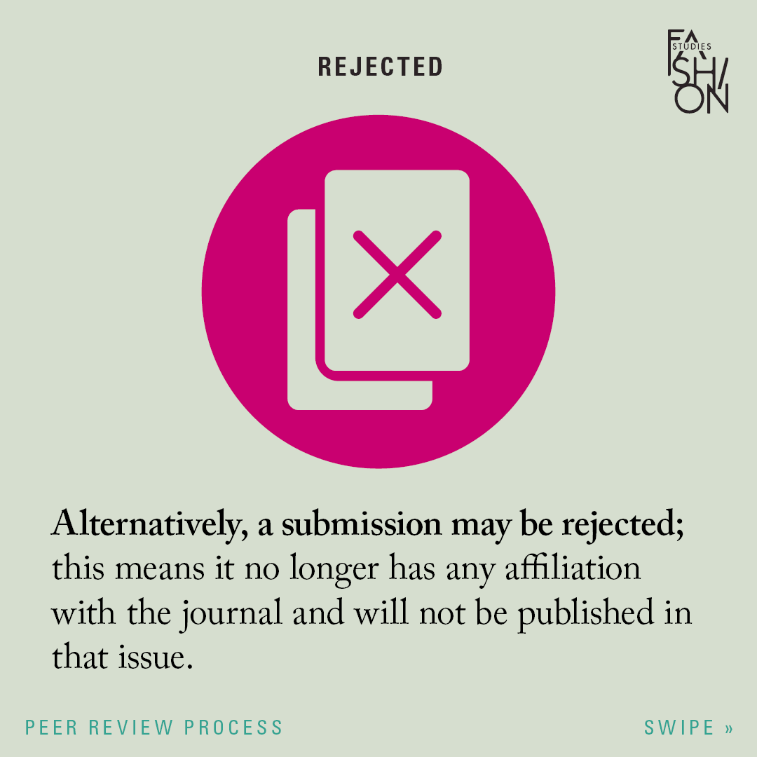 _FashionStudies's tweet photo. Acceptance to be published with Fashion Studies is based on a rigorous, double-blind peer review process by top scholarly and creative academics. #OpenAccess #OpenAccessJournal #OpenAccessFashion #FashionStudies #FashionResearch #FashionJournal #FashionHistory #CreativeFashion https://t.co/FKx2ykur1z