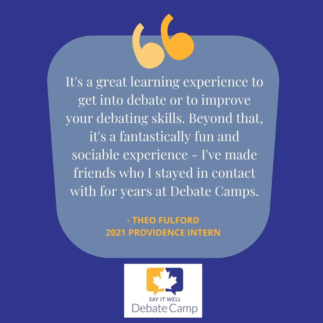 camp_debate's tweet photo. We love our interns! Theo joined us in Providence all the way from London in 2021! Check out why Theo loves Debate Camp! #debatecamp #sayitwell https://t.co/boGjHCA9Ht