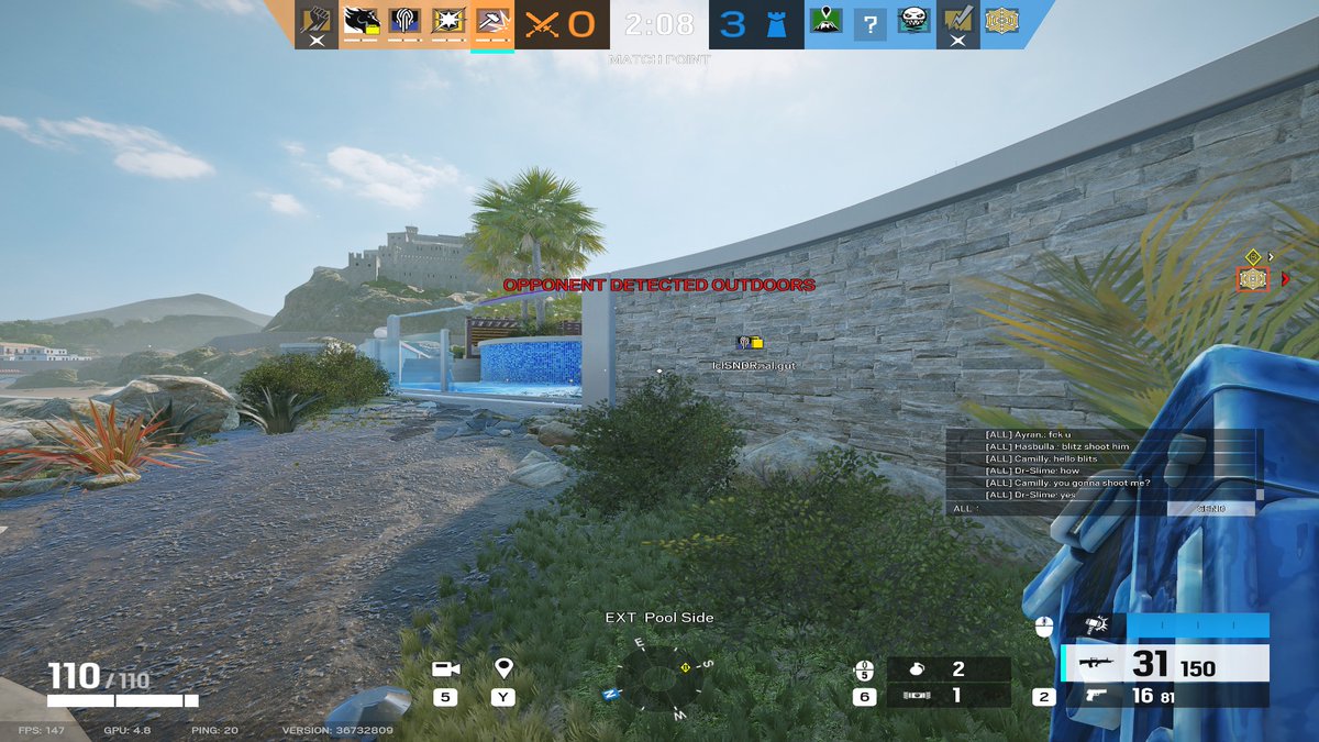 C4ir0n_ (@c4ir0n_) on Twitter photo Player report for R6:Siege!
Match Start: Wed, 19 Jan 2022 17:48:28 UTC
Match ID: 1052cb37-e451-4394-9616-39597c387110
Username: CamilIy
User ID: f5f30962-0a0a-494d-b0d5-bdbbfa36f0fc
Please <a href="/UbisoftSupport/">Ubisoft Support</a>, sanction based on Art 5.3.12 of the ToS. Player report for R6:Siege!
Match Start: Wed, 19 Jan 2022 17:48:28 UTC
Match ID: 1052cb37-e451-4394-9616-39597c387110
Username: CamilIy
User ID: f5f30962-0a0a-494d-b0d5-bdbbfa36f0fc
Please <a href="/UbisoftSupport/">Ubisoft Support</a>, sanction based on Art 5.3.12 of the ToS.
