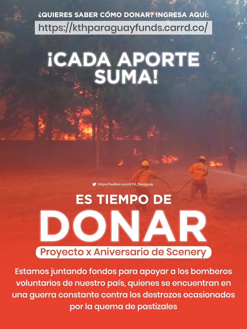 KTH_Paraguay's tweet photo. 🇵🇾Scenery Anniversary Project

El paisaje, el escenario que nos rodea hoy en día está siendo consumido por los incendios que afectan a nuestro país, con más de 700 focos de incendios, los bomberos voluntarios se encuentran en trabajo constante para evitar su propagación https://t.co/NXxuoyR4Xp