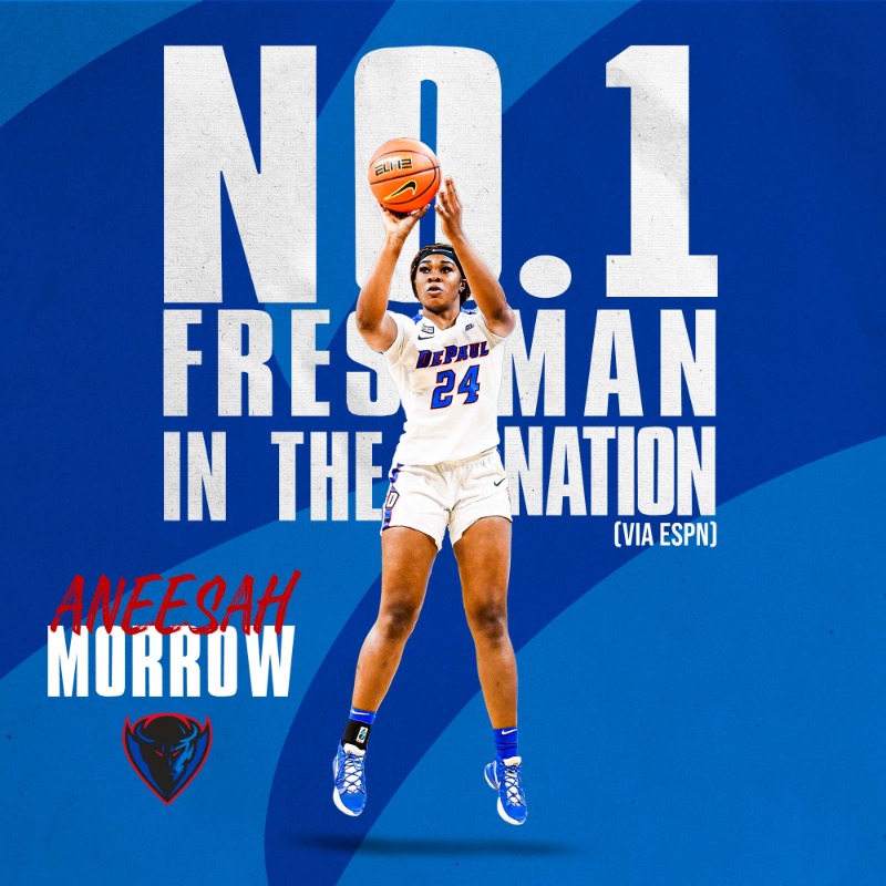 DePaulWBBHoops's tweet photo. No. 1 in the land  👀

@atmballer_24 tops the list of the best freshmen in the country according to @espnw 

#DePaulBall x #BlueGrit