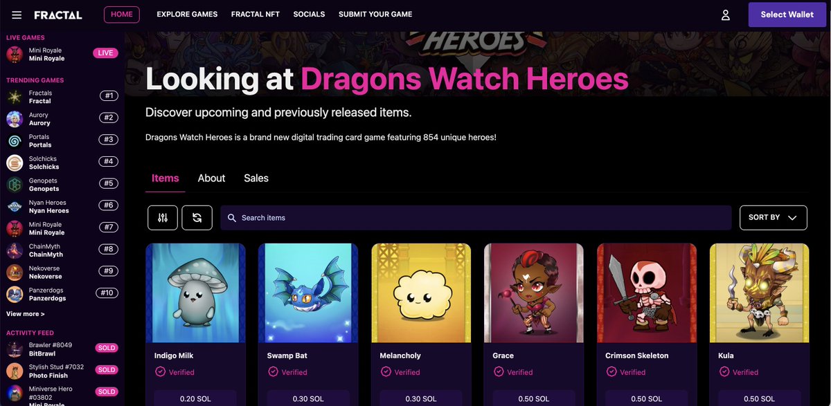 🎮 new game listings:

dragons watch hero nfts are now listed on fractal! 🐉

<a href="/DragonsWatchNFT/">Dragons Watch Heroes</a> is a brand new digital trading card game featuring 854 unique heroes

fractal.is/dragonswatchhe…