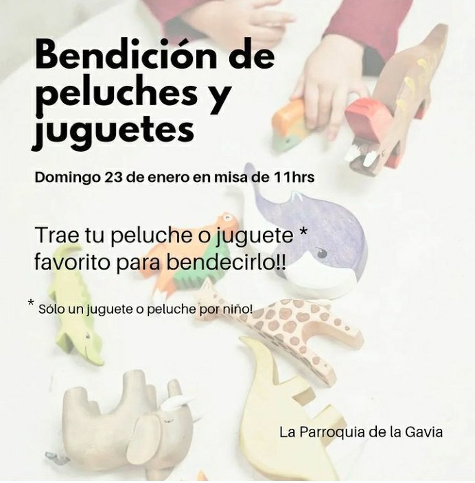 Este domingo esperamos a todos los niños con su peluche.
Habra dos sorpresas de casi 3 metros de altura... los niños van a disfrutar!!! 
Esta bendición nos hace famosos!