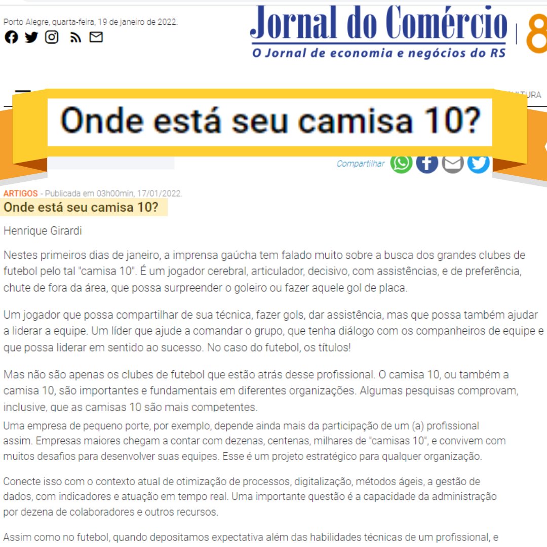 uffizicom's tweet photo. Você já conta com o (a) camisa 10, ou ainda está correndo atrás?

Texto de @henriqueullmanngirardi, disponível no @jornaldocomercio

#inspiração #motivação #liderança https://t.co/KGDJKIA4Ns