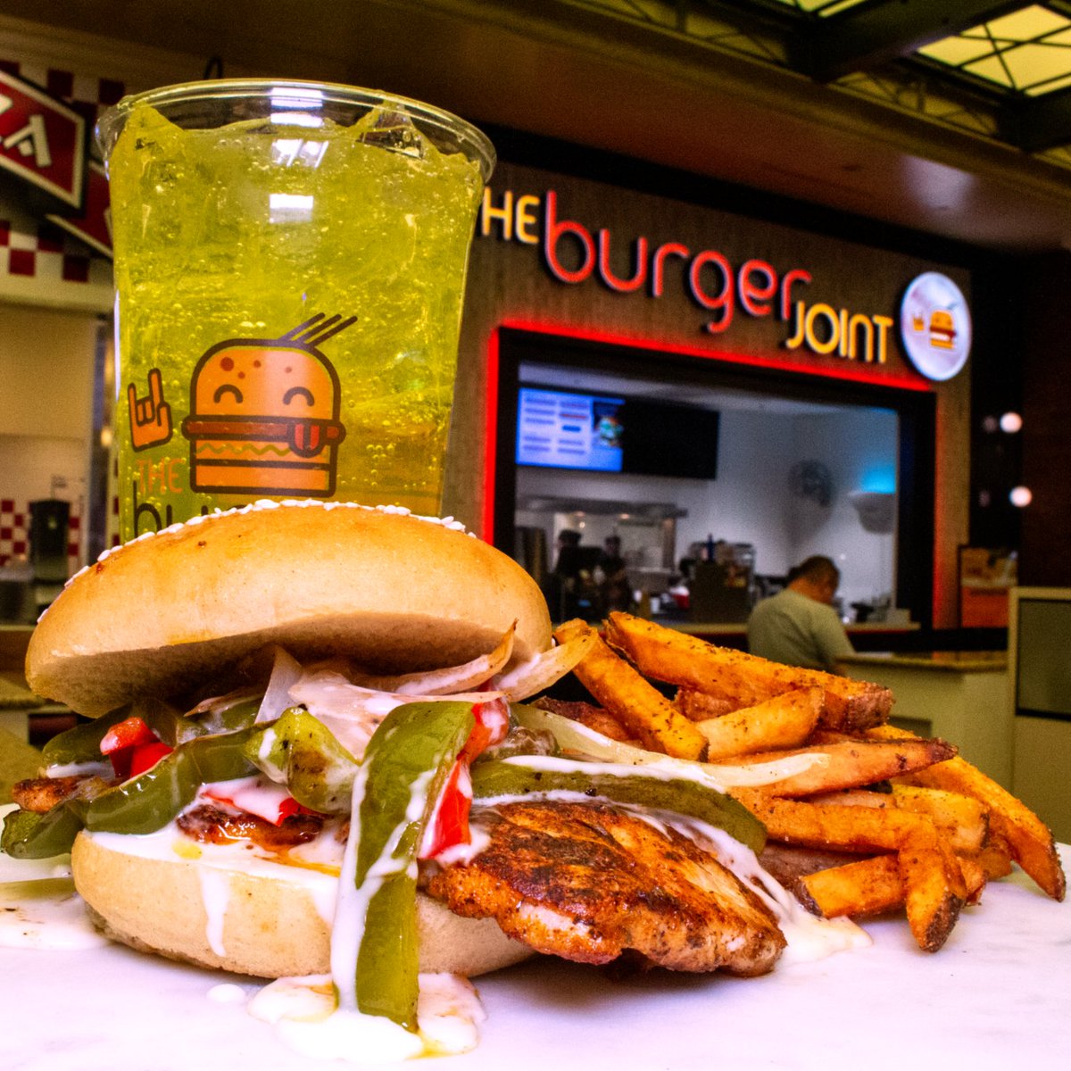 AmeristarKC's tweet image. It's always sunny at the Burger Joint. ☀️ Enjoy the Blackened Chicken Philly, served with seared spicy chicken, peppers, onions and spicy cheese sauce for $10 at The Burger Joint at Ameristar Kansas City! Oh, and don't forget the fries! 🍟 #AmeristarKC #BurgerJoint #foodieKC
