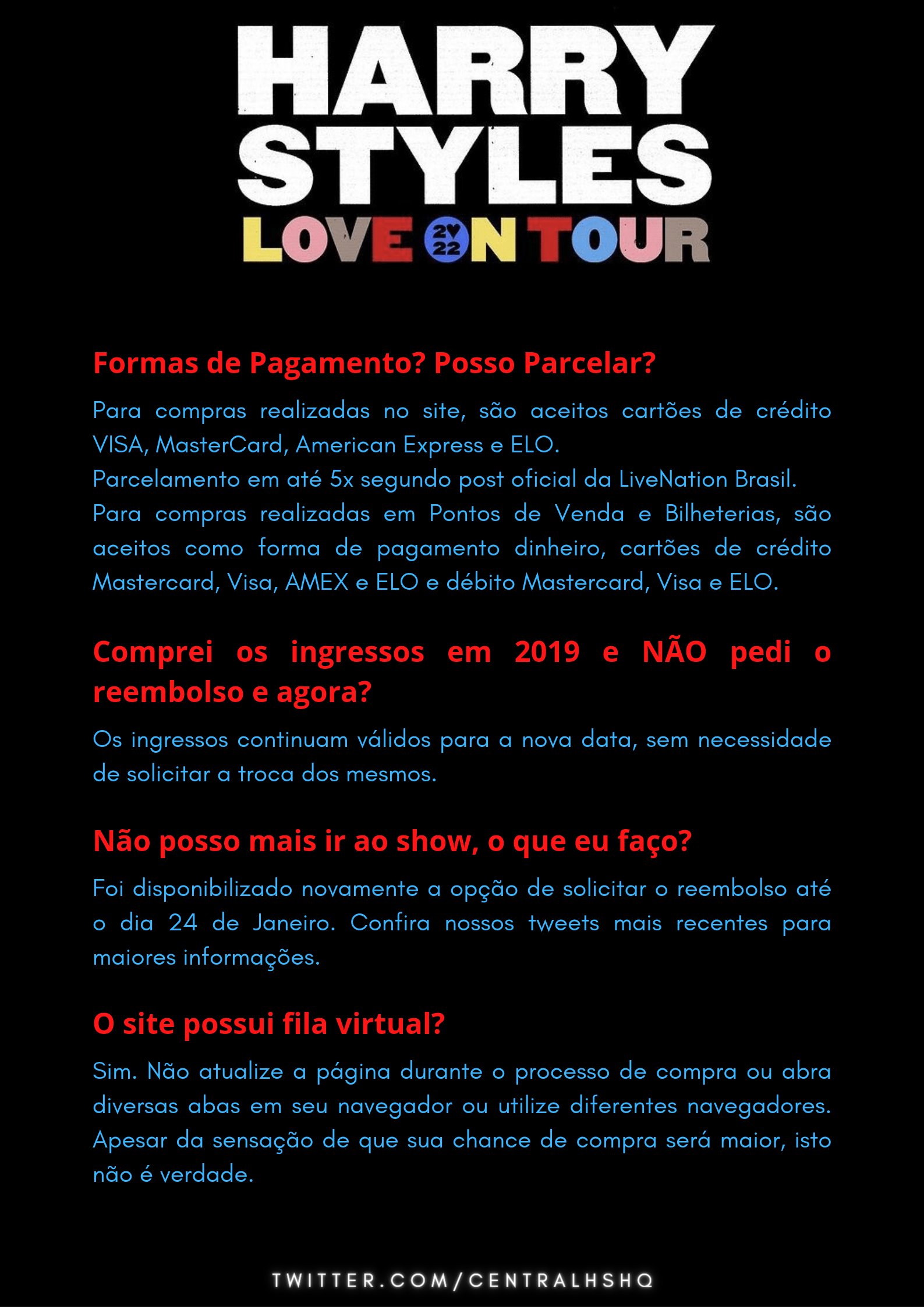 Love On Tour”: como solicitar reembolso dos ingressos?