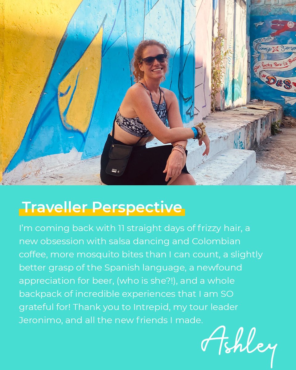 Intrepid_Travel's tweet photo. #IntrepidTourReviews ๐จ๐ด
New year, new destinations. We're back in Colombia!
On Explore Colombia (Jan 1st, 2022), Intrepid traveller Ashley shares the country's unforgettable impact while leader Jeronimo is excited to share his home, "It's not like the Netflix shows you see."๐ด https://t.co/gDPAXRQnT2