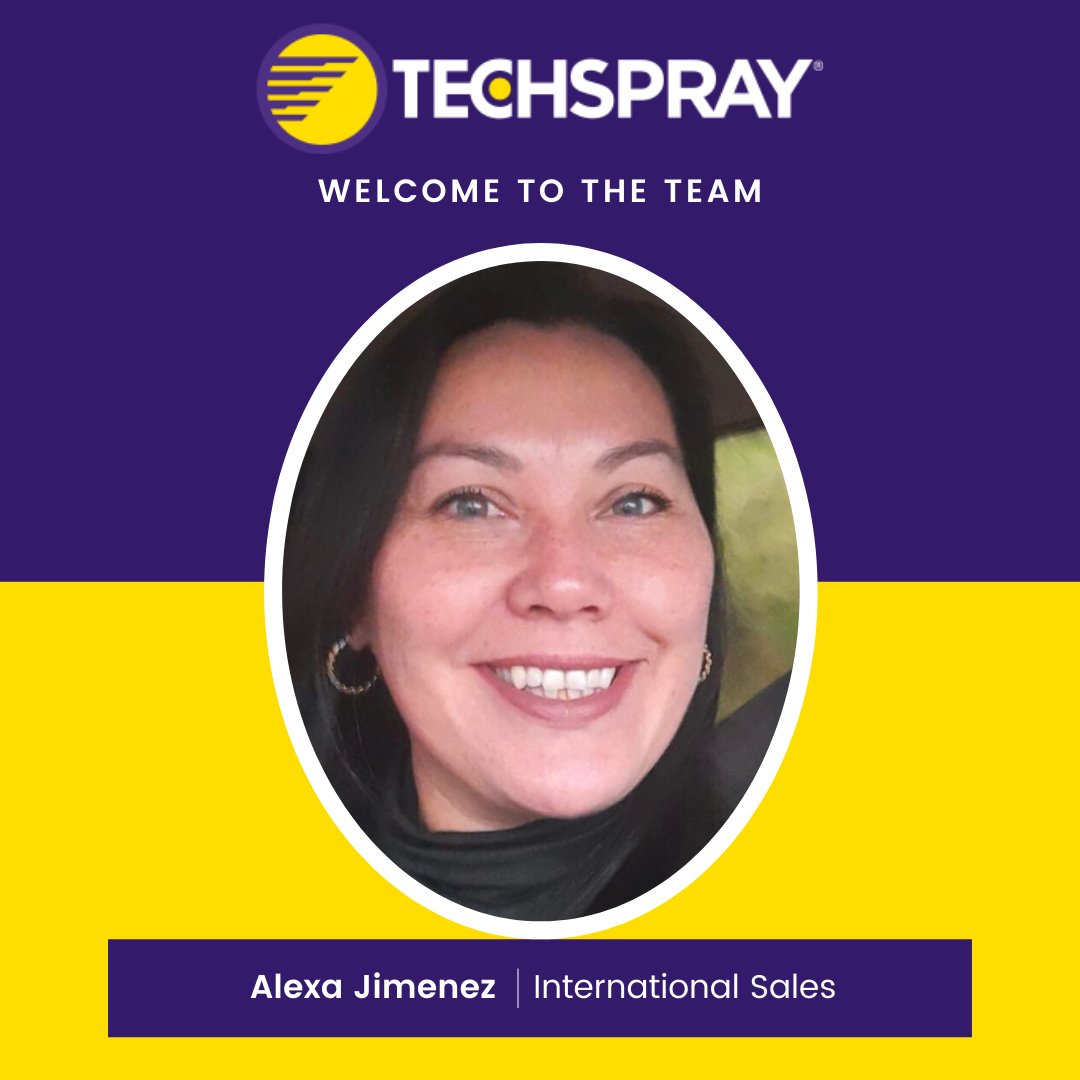 techspray's tweet image. Techspray welcomes Alexa Jimenez to our international sales team. 

She comes from a company specializing in lab supplies and biotech and will focus on those markets. Alexa is supporting customers in Costa Rica.

Just say, “Alexa, show me high quality cleaners and coatings!&quot;