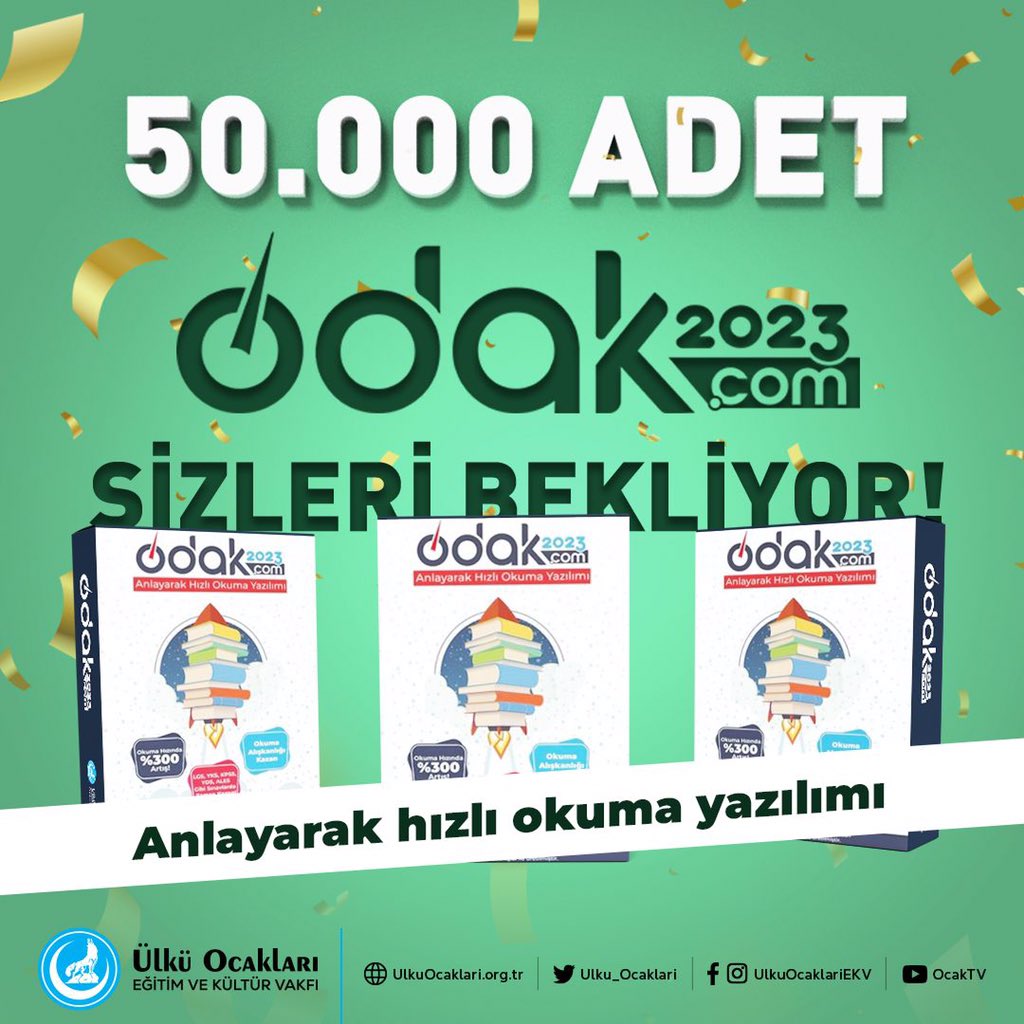 50.000 adet Odak2023 karne hediyesi olarak Türk Gençliği’nin teminatı olan genç kardeşlerimize hediyemizdir.

#KarneHediyenOcaktan