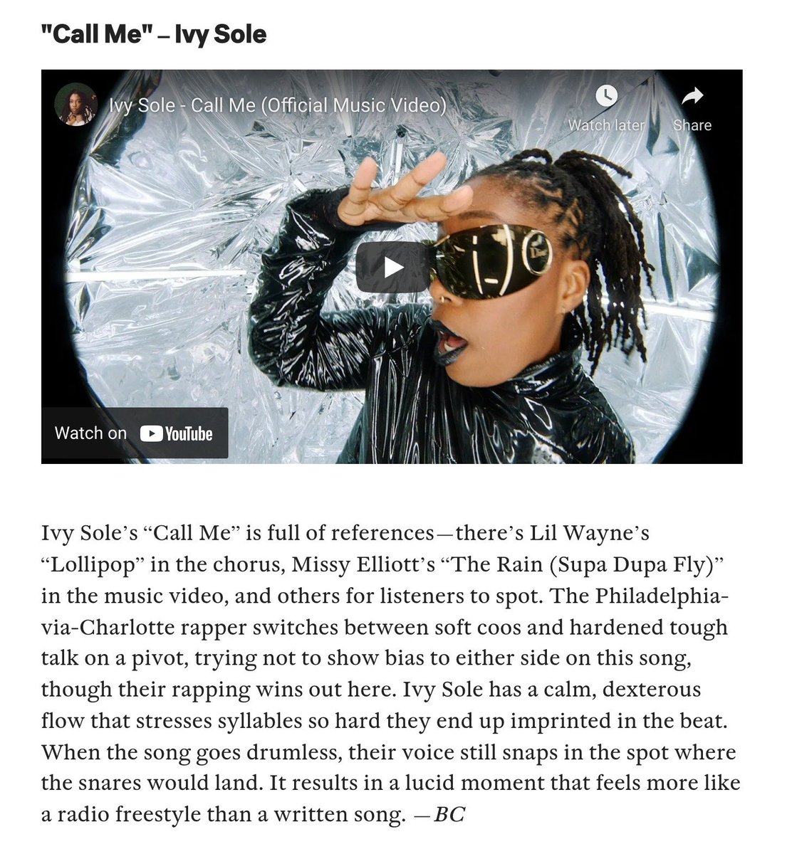 RT @IvySole: first time in @thefader, much gratitude to @callenderdates + @boldcreationsHQ 
https://t.co/wUXu05IbTL https://t.co/VmnTaAddUC