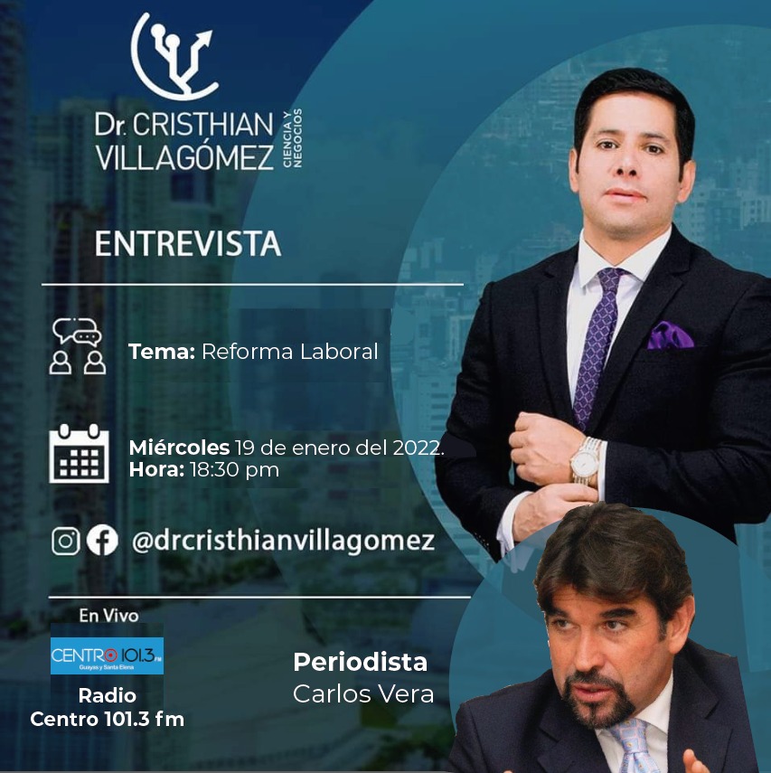 cristhianvilecu's tweet photo. Hoy con el Periodista @CarlosVerareal analizaremos el mercado nacional e internacional post pandemia.
📅 Miércoles 19 de enero / 22
📺  @radiocentroec 101.3 fm
⏰ 18:30 pm 
Tema: Reforma Laboral
Síguelo por este link: https://t.co/mCDMKFQ6DR https://t.co/YAZxLnIpwp